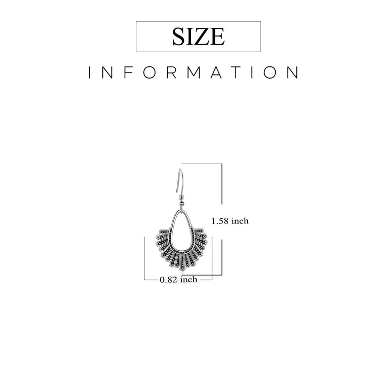 925 Sterling Silver Earrings Retro Tribal Style