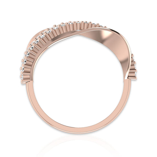 OnlyOne 18K Rose Gold Plated Cosmic Halo Ring Engagement Ring - onlyone
