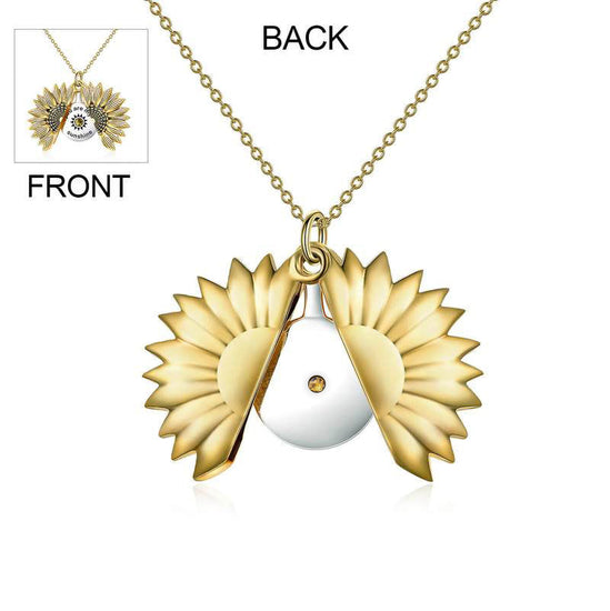 925 Sterling Silver Vintage Customized Open Locket You Are My  Sunshine Sunflower Pendant Necklace With Birthstone - onlyone