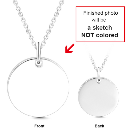 925 Sterling Silver Dog Photo Engraved Coin Necklace Inspirational Gift - onlyone