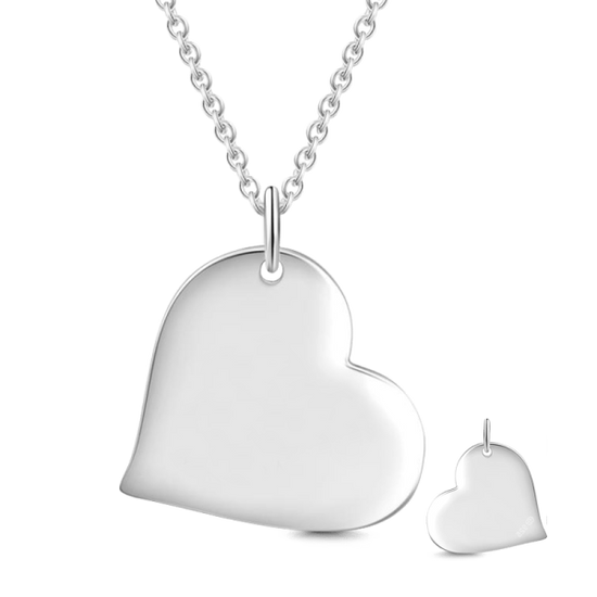 14K Gold Personalized Heart Engravable  Hang Tag Necklace Adjustable 16" - 20" - onlyone