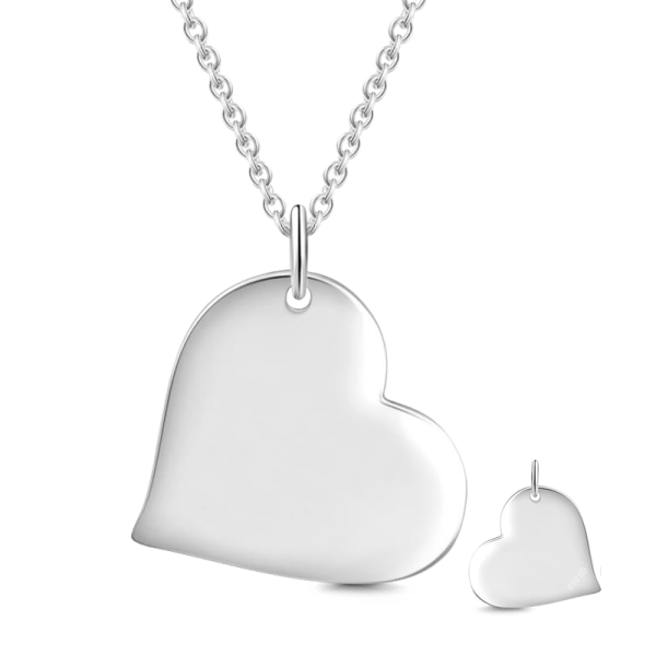 14K Gold Personalized Heart Engravable  Hang Tag Necklace Adjustable 16" - 20" - onlyone