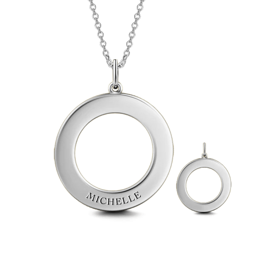 10K/14K Gold Personalized Engravable Disc Necklace Adjustable 16" - 20" White Gold/Yellow Gold/Rose Gold - onlyone