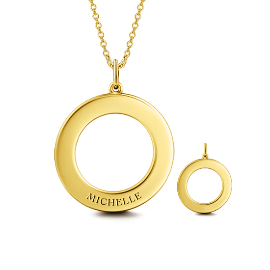10K/14K Gold Personalized Engravable Disc Necklace Adjustable 16" - 20" White Gold/Yellow Gold/Rose Gold - onlyone