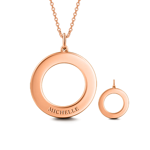 10K/14K Gold Personalized Engravable Disc Necklace Adjustable 16" - 20" White Gold/Yellow Gold/Rose Gold - onlyone