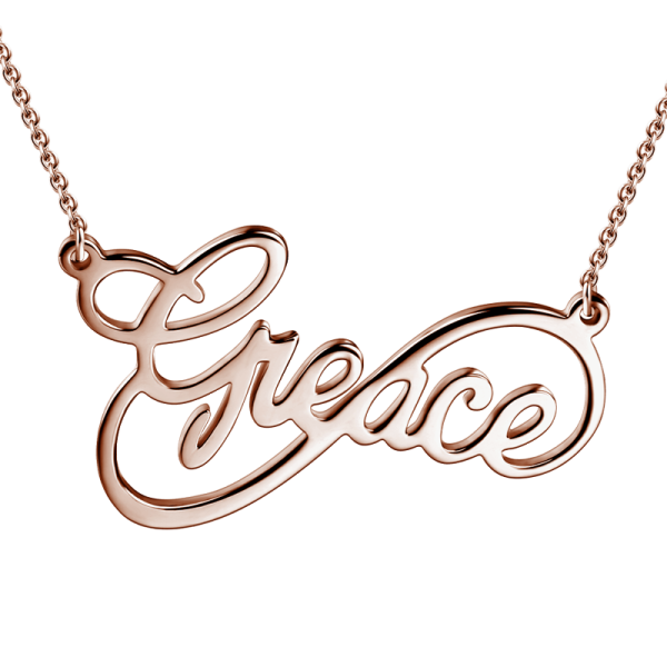 925 Sterling Silver Infinity Name Necklace Nameplate Necklace - onlyone