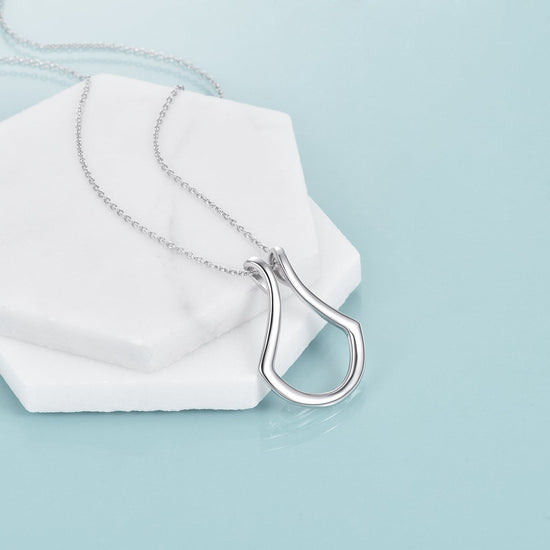 925 Sterling Silver Ring Holder Necklace Handmade Gift Nurse Jewelry Ring Keeper (Suitable for all rings up to size 8) - onlyone