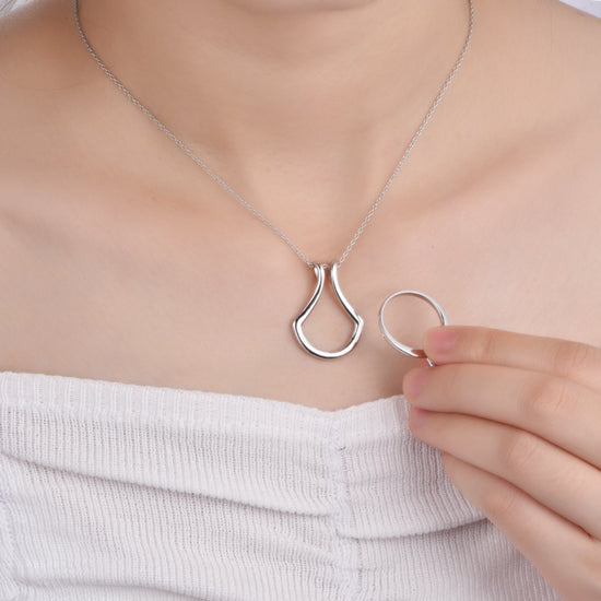 925 Sterling Silver Ring Holder Necklace Handmade Gift Nurse Jewelry Ring Keeper (Suitable for all rings up to size 8) - onlyone