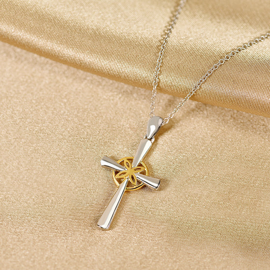 925 Sterling Silver Cross pendant Necklace With Lotus Cross Necklace For Women - onlyone