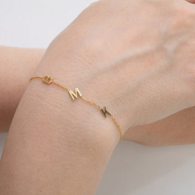 925 Sterling Silver Custom Initial Anklet Bracelet ❤
