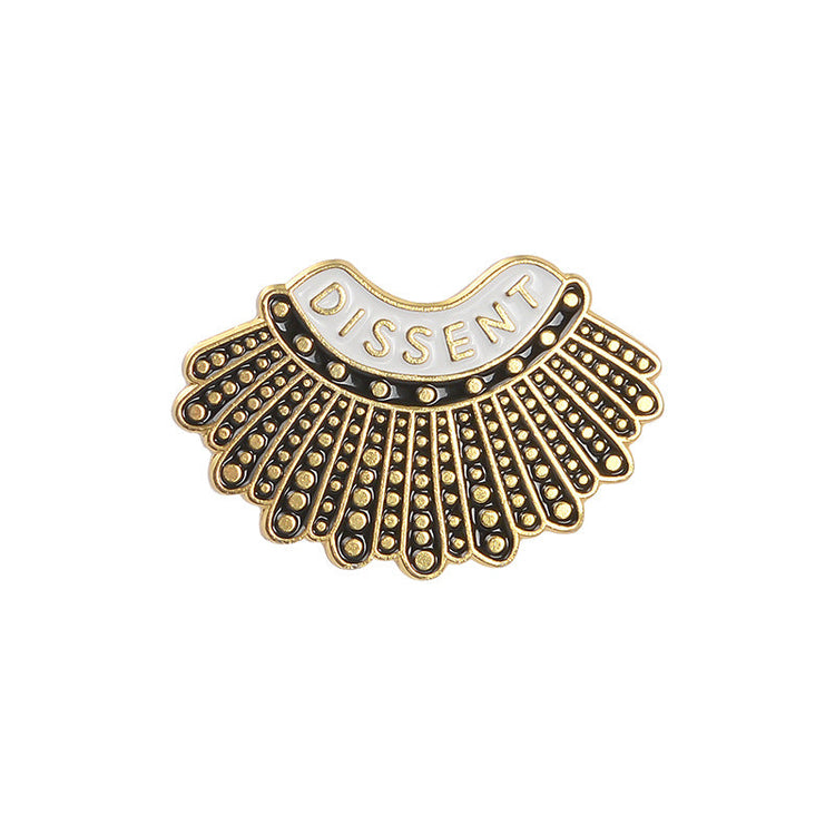 925 Sterling Silver Dissent Collar Stud Earrings/Brooch, Ginsburg Earrings/Brooch
