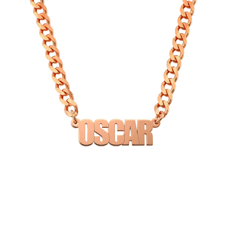 925 Sterling Silver Name Necklace In 3mm Curb Link Chain
