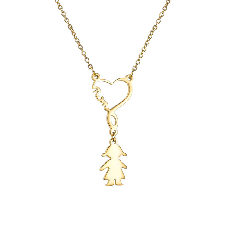 925 Sterling Silver Engravable Mom And Children Pendant Necklace