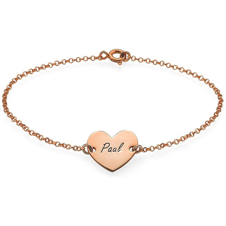 925 Sterling Silber Personal isierte Herz Name Fußkettchen Armbänder