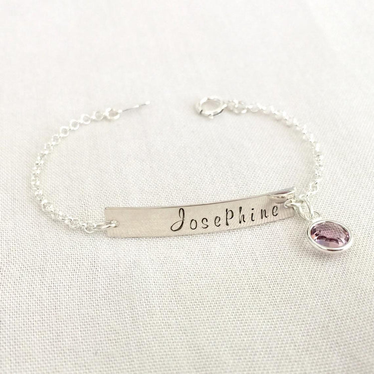 925 Sterling Silver Custom Toddler Baby Name Bracelet