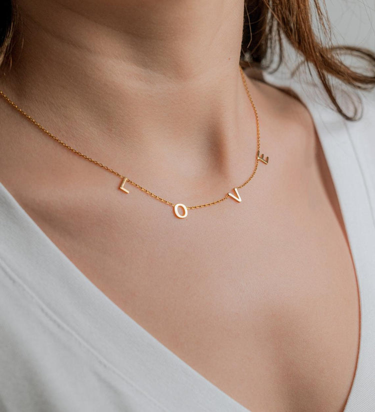 925 Sterling Silver A to Z Initial Choker Necklace