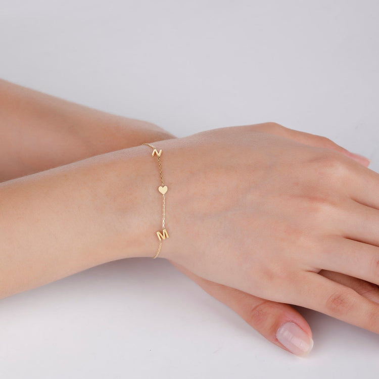 925 Sterling Silver Mini Initial Bracelet
