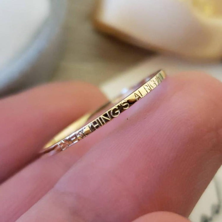 925 Sterling Silver Personalized Thin Band Engraved Ring