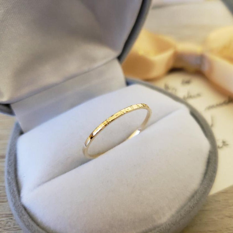 925 Sterling Silver Personalized Thin Band Engraved Ring