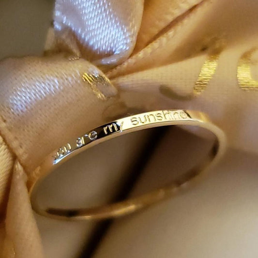 925 Sterling Silver Personalized Thin Band Engraved Ring