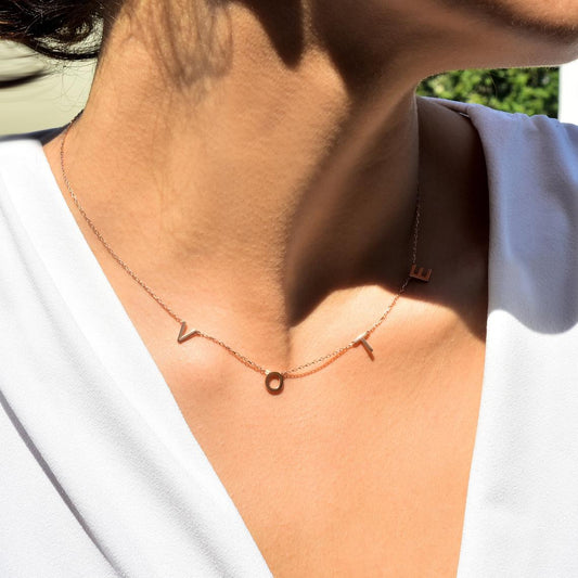 925 Sterling Silver A to Z Initial Choker Necklace