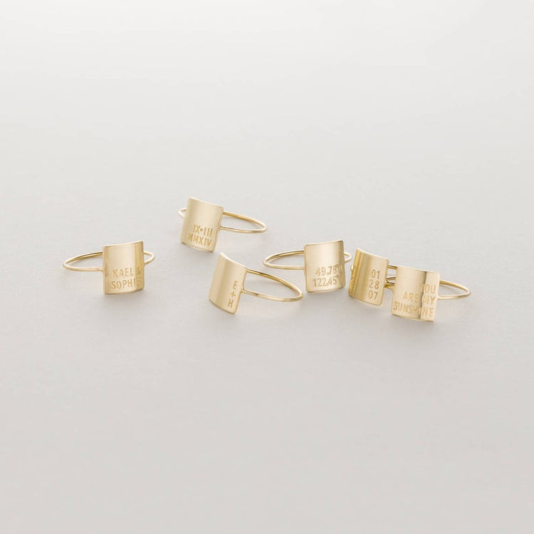 925 Sterling Silver Personalized Names, Dates, Coordinates, Roman Numeral Engraved Bar Ring
