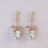 Crown Heart-shaped Birthstone earrings, holiday gifts, engagement jewelry. - onlyone