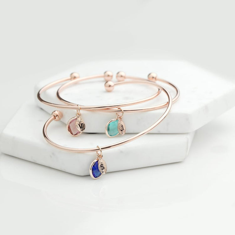 Birthstone Bracelet for Mom Mothers Day Personalized Gift Bracelet Aquamarine Jewelry - onlyone