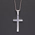 Stainless Steel Men's Silver Cross Pendant Necklace Father's Day Gift - onlyone