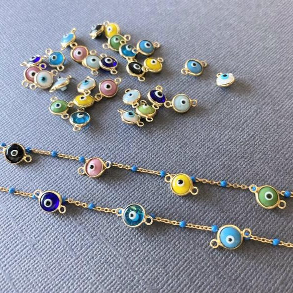925 Sterling Silver Evil Eye Anklet, Dainty Evil eye jewelry - onlyone