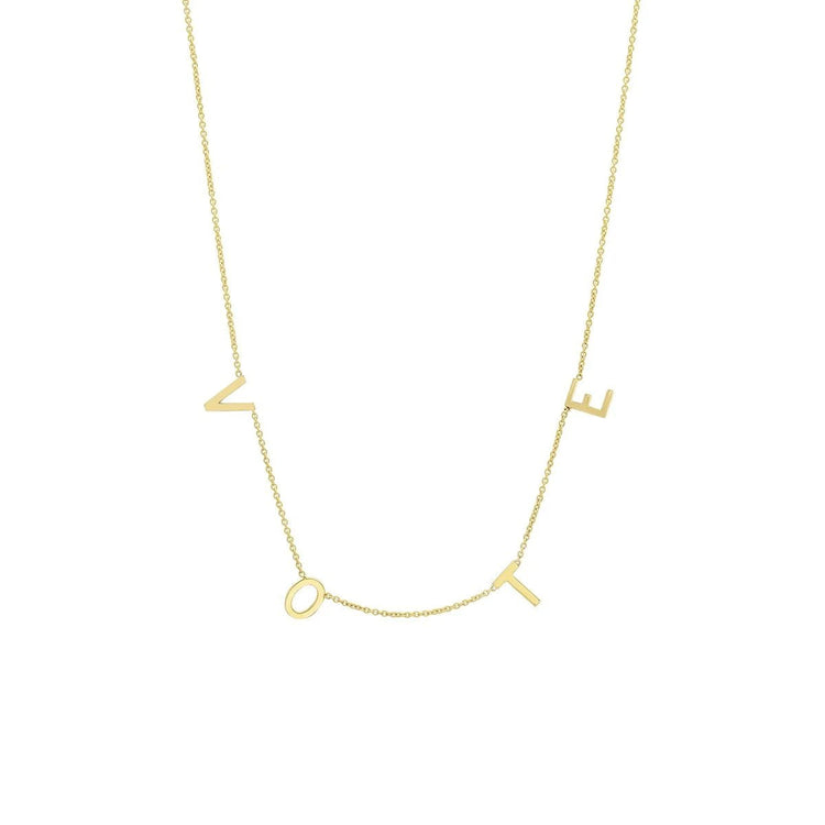 925 Sterling Silver A to Z Initial Choker Necklace