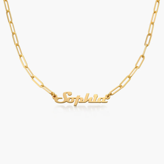 925 Sterling Silver Name Necklace In Clip Link Chain