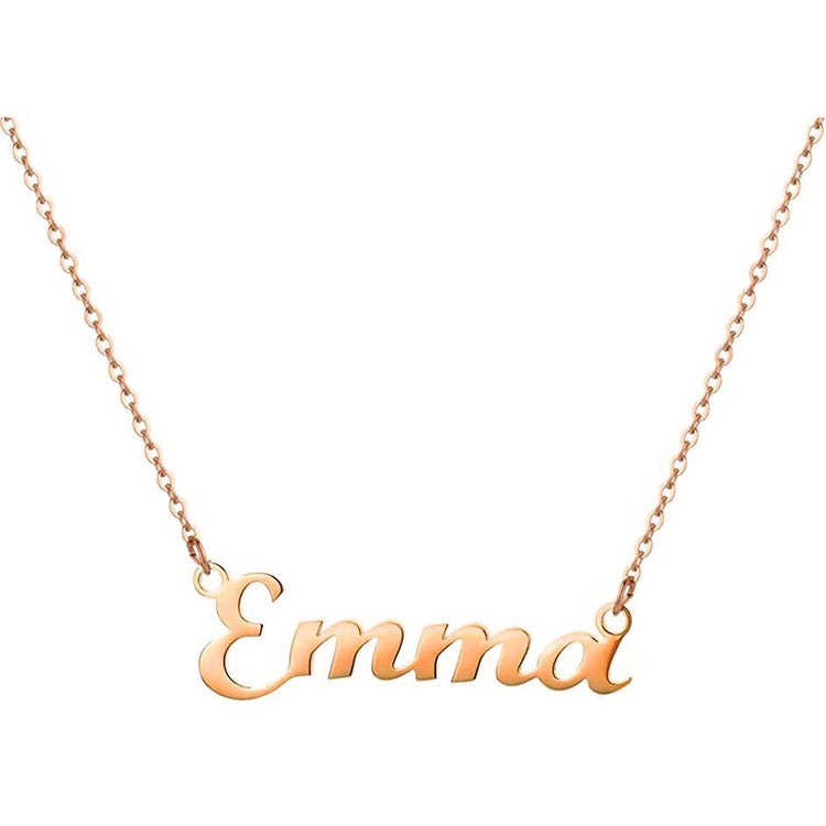 925 Sterling Silver Tiny Gold Personalized Emma Name Necklace