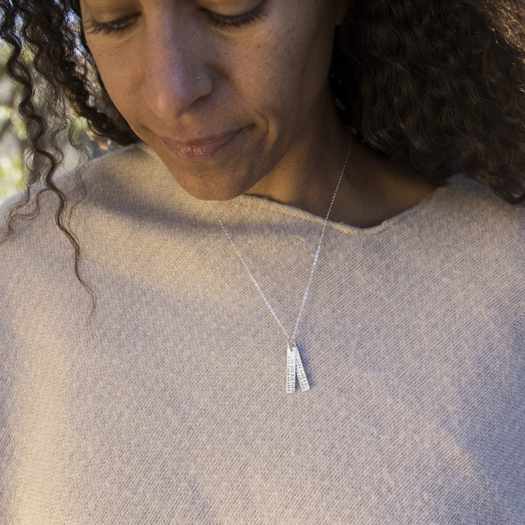 925 Sterling Silver RBG Souvenir Fight For The Things You Care About Vertical Bar Necklace Gifts for Women Fan of Ruth Bader Ginsburg