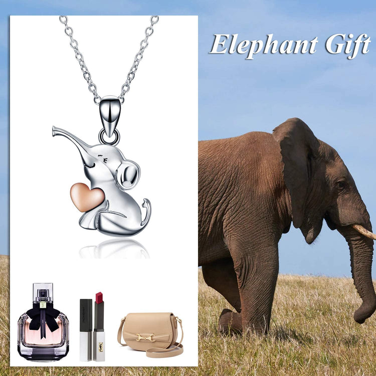 925 Sterling Silver Cute Animal Holds Heart Necklace